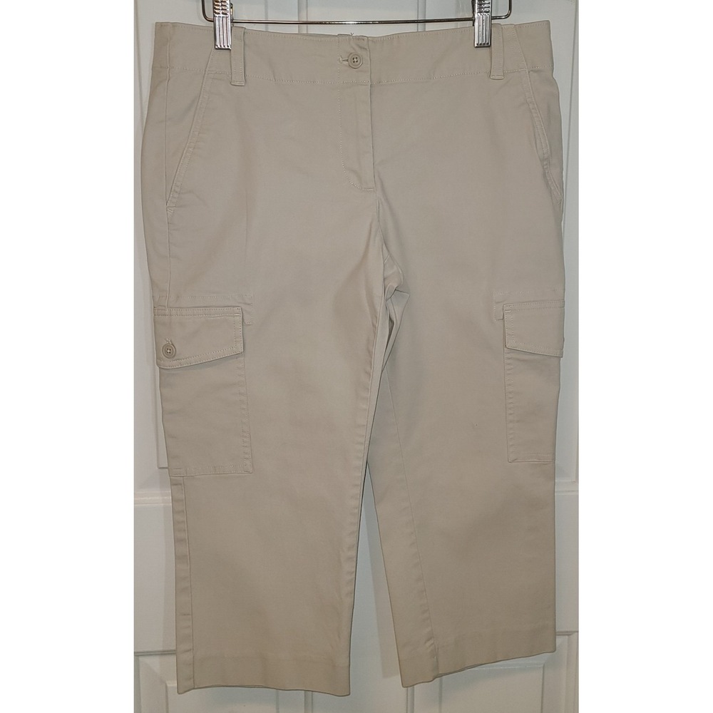 Talbots Signature Women's Size 6P Beige Khaki Cargo Pants Summer Fun Vacation